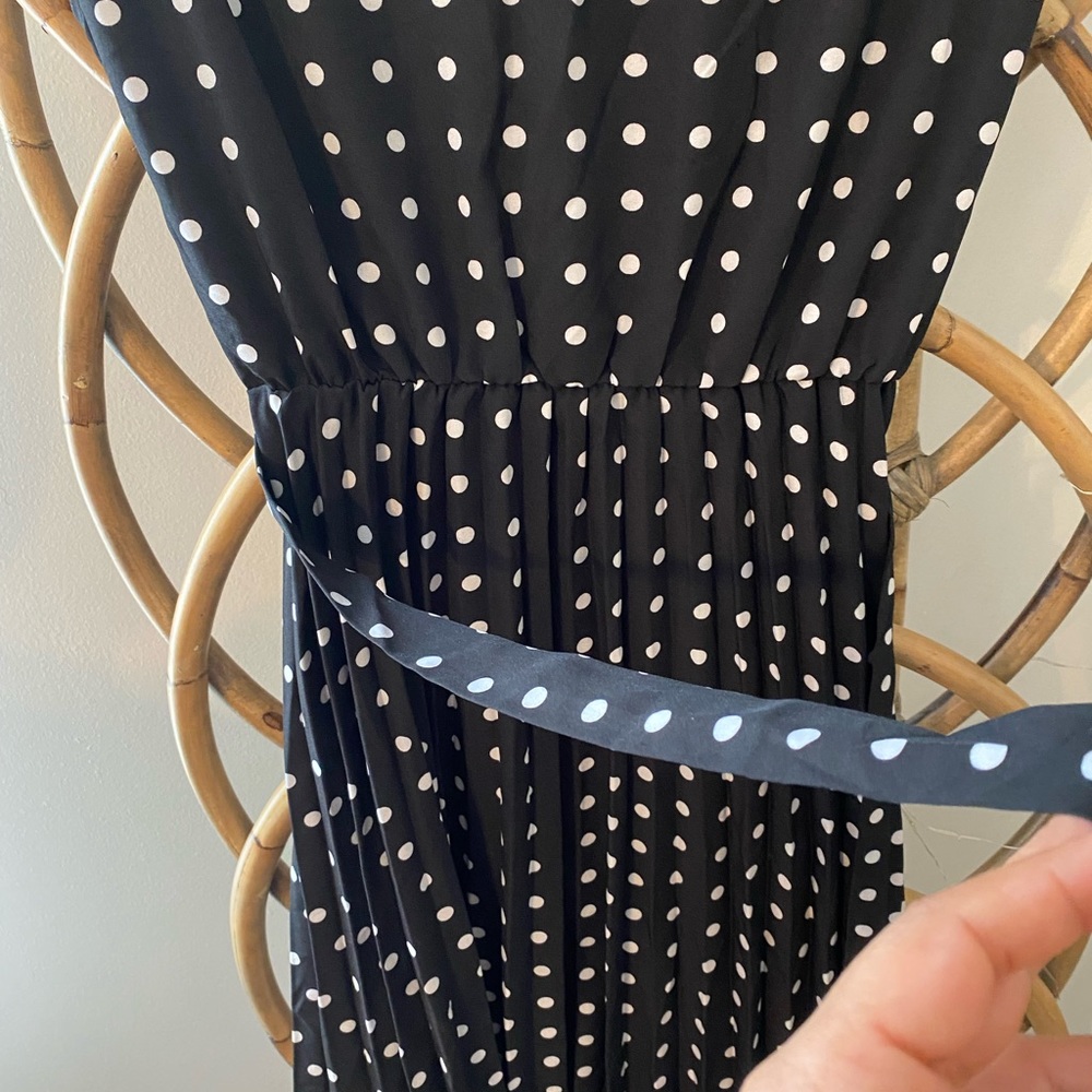 Anna- Kaci Polka Dot Cap Sleeve Dress View 5